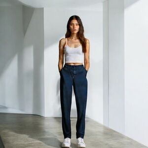 NEW Outerknown Dark Blue Relaxed Straight Organic Cotton Twill Pants Size 8